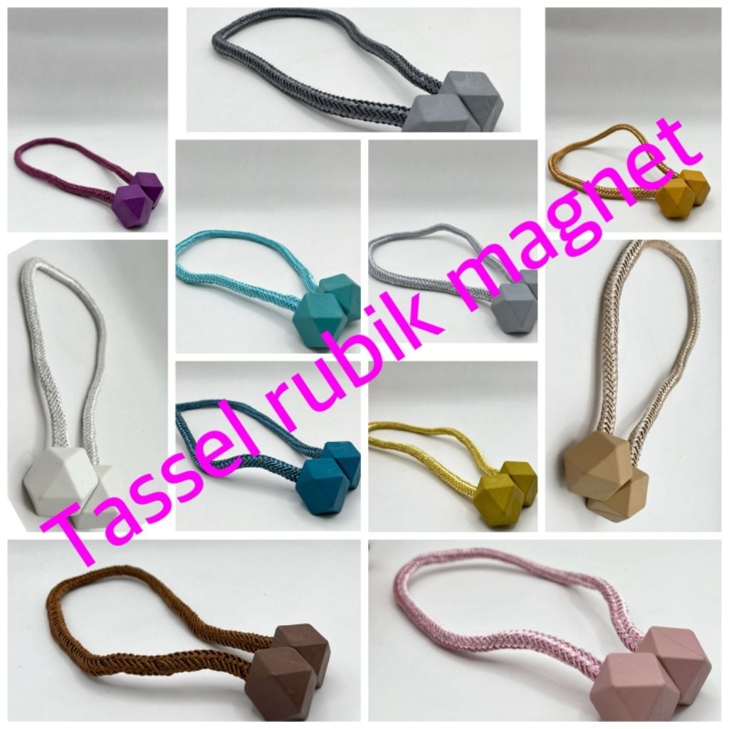 tassel / tali pengait gorden MODEL RUBIK MAGNET