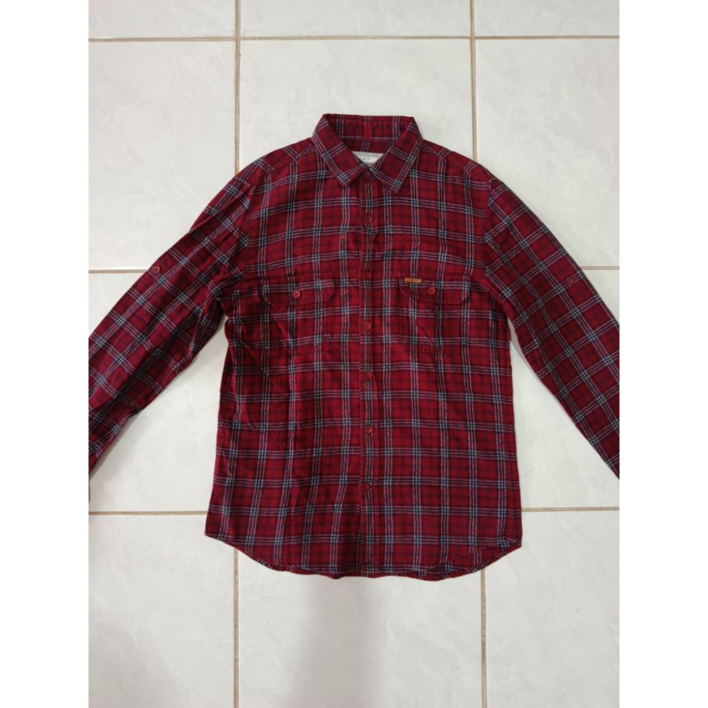 Kemeja Slim Fit Cardinal Maroon