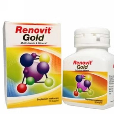 30 Kaplet Multivitamin Renovit Gold untuk Lansia