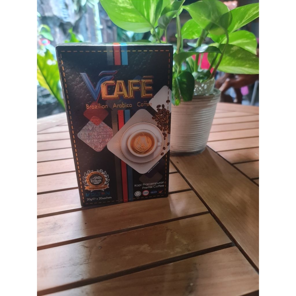 VCAFE Kopi Arabika Brazil Premix Coffee 20 Sachet | Halal HACCP MeSTI