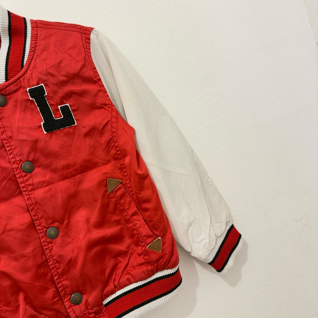 jaket bomber merah putih anak brand 110 3-4 tahun
