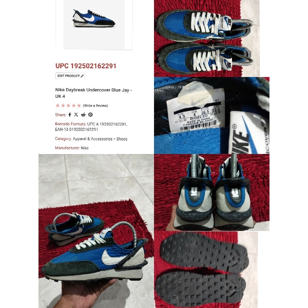 Sepatu Preloved Second Original Nike Daybreak Undercover Size 36