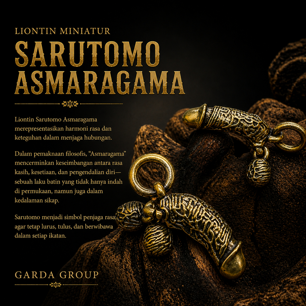 Liontin Miniatur Sarutomo Asmaragama Kuningan Sari Bahan Kuningan