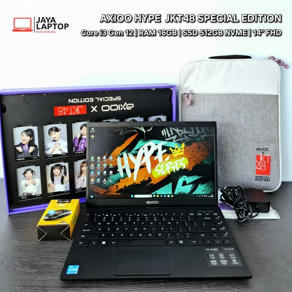 Axioo Hype JKT48 Core i3 Gen 12 RAM 16GB SSD 512GB 14 inch Laptop Second Bekas Murah
