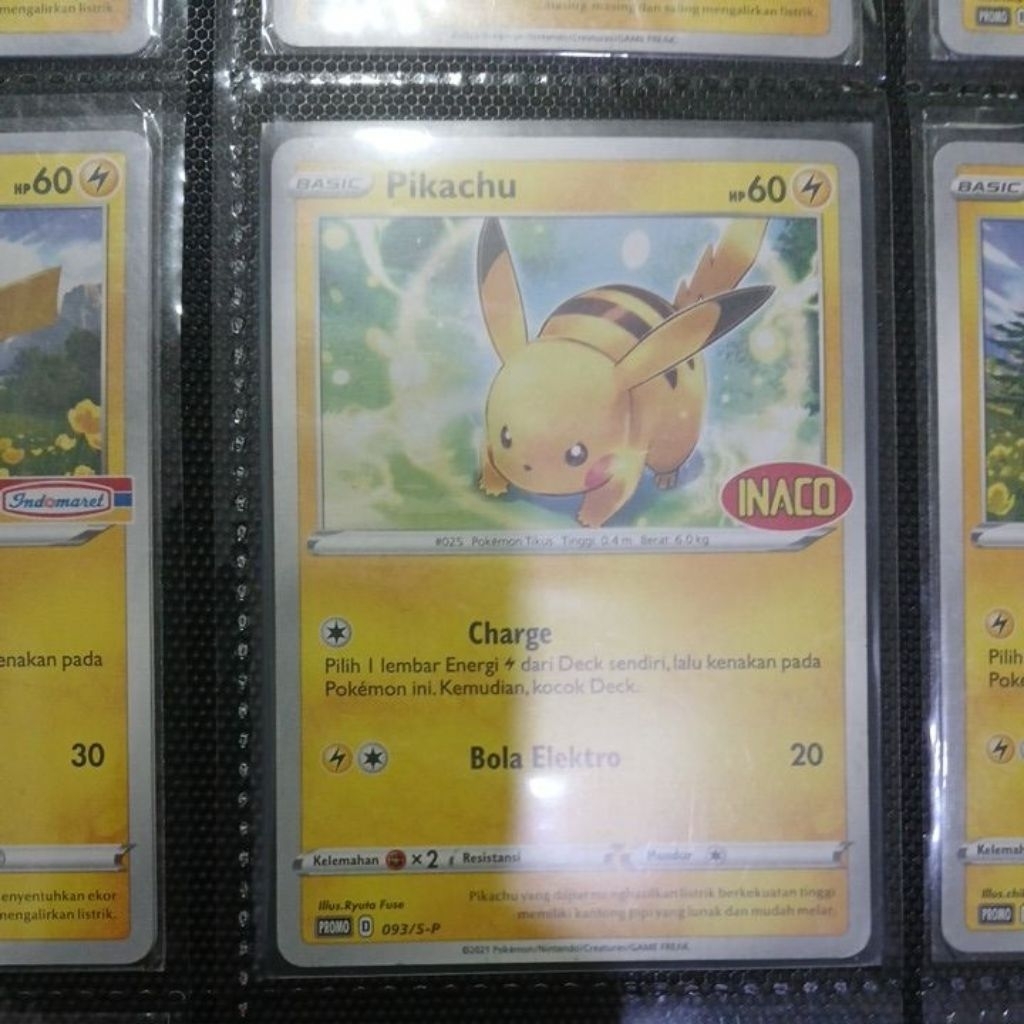 Pikachu INACO 093/s-p Pokemon card Indonesia original