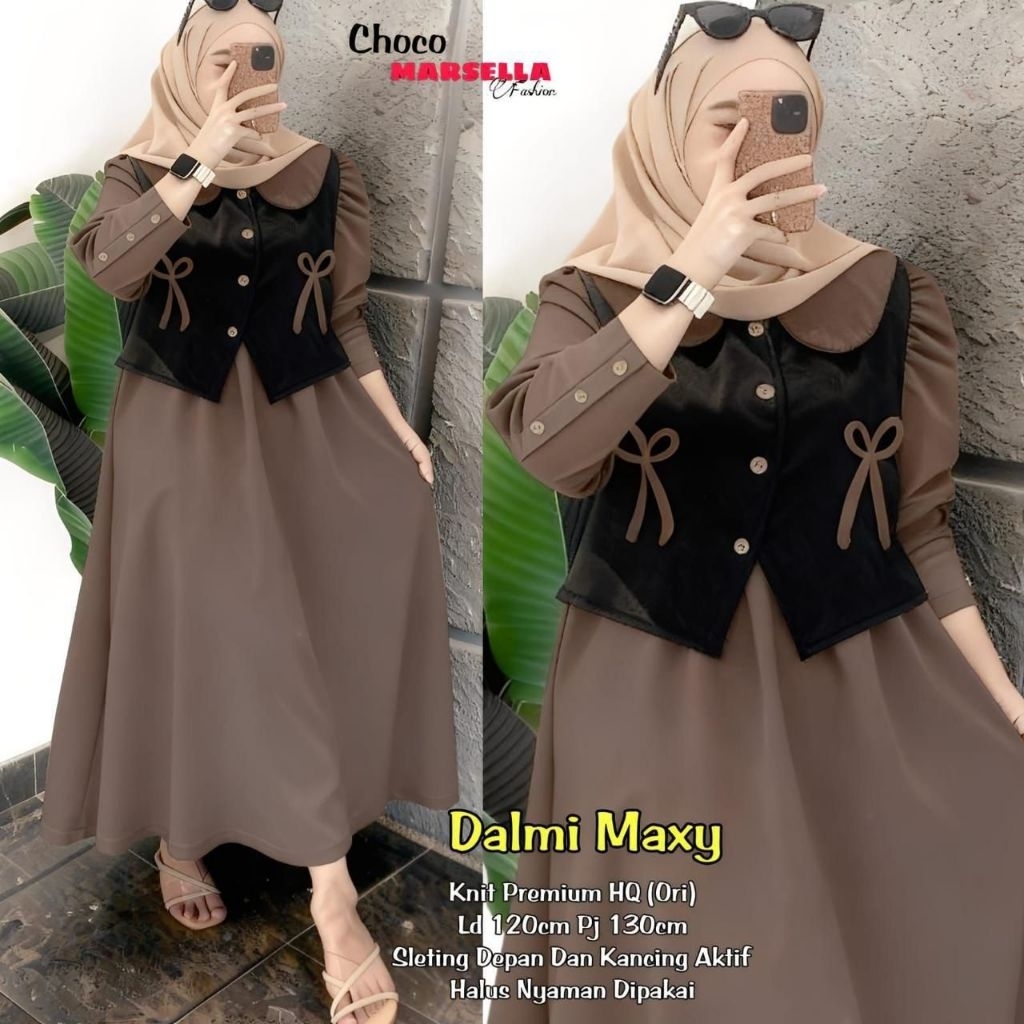 Dalmi one set dress cardigan by marsela dress korean style dress knit ld 120 gamis rajut cantik dres