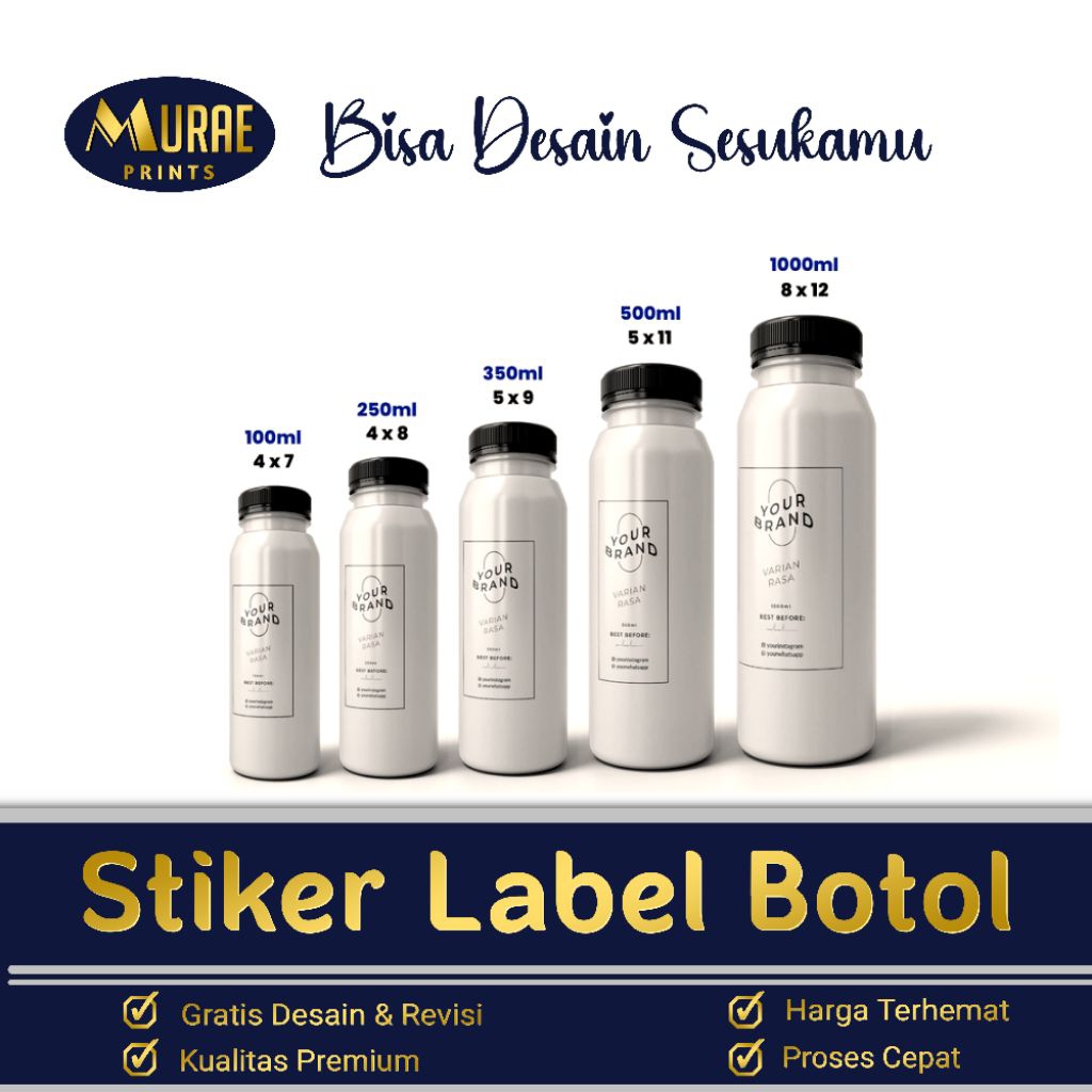 [TERMURAH] CETAK STICKER - STICKER BOTOL MINUMAN - STICKER MINUMAN BOTOL LABEL - STIKER LABEL - CUST