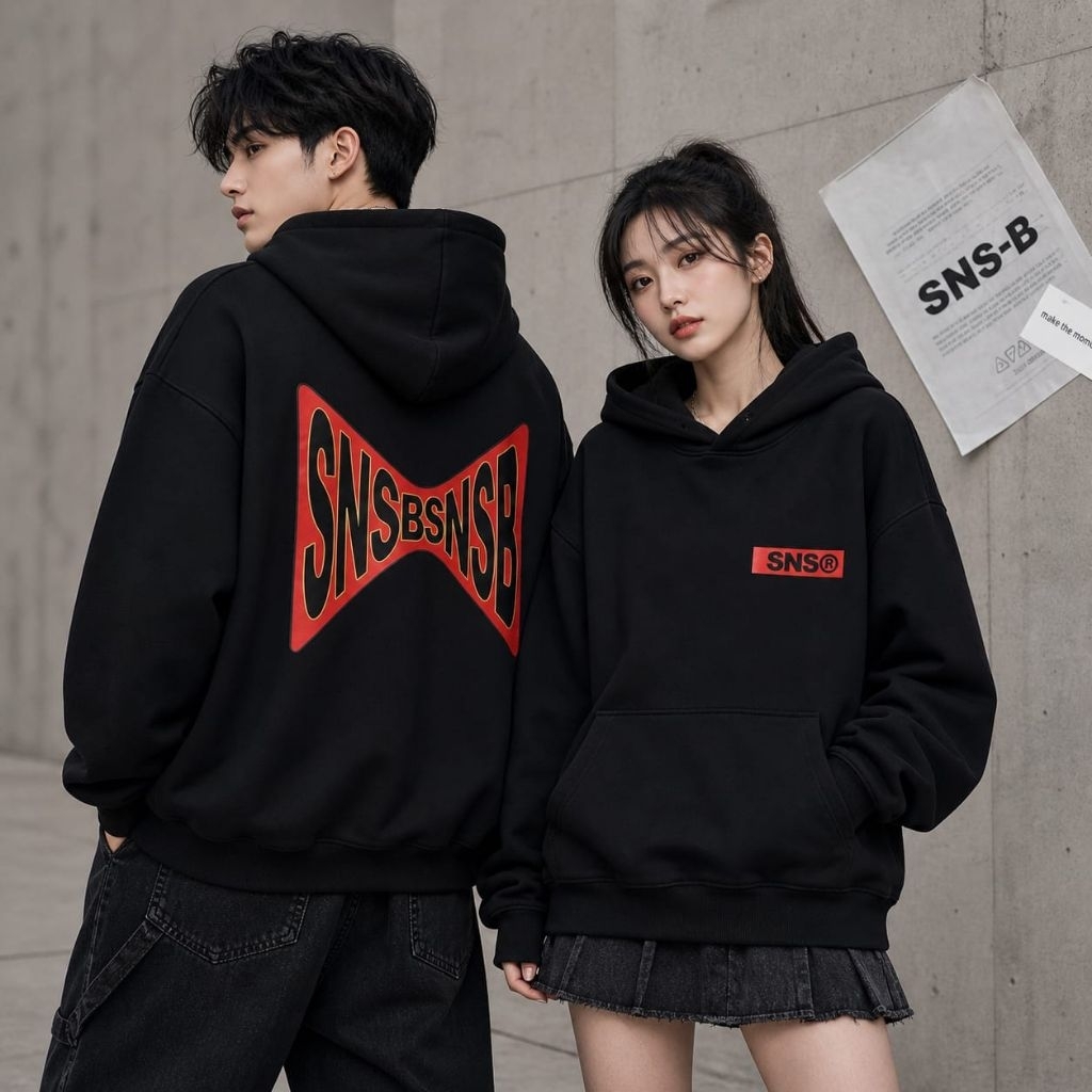 Sweater Hoodie Boxy SNSB strom FAUL Oversize Unisex Pria Wanita COD