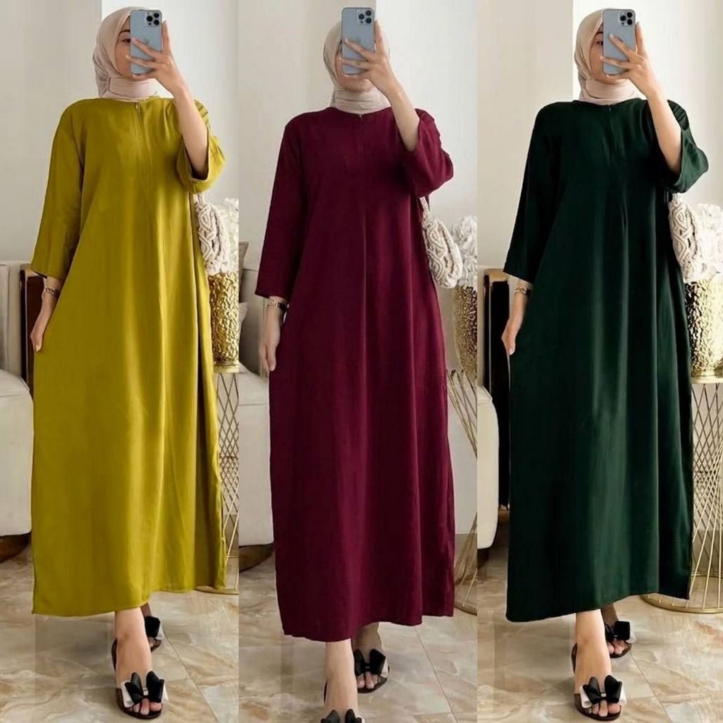 Daster polos lengan 3/4 rayon twill - daster rayon twill premium - daster rayon twill