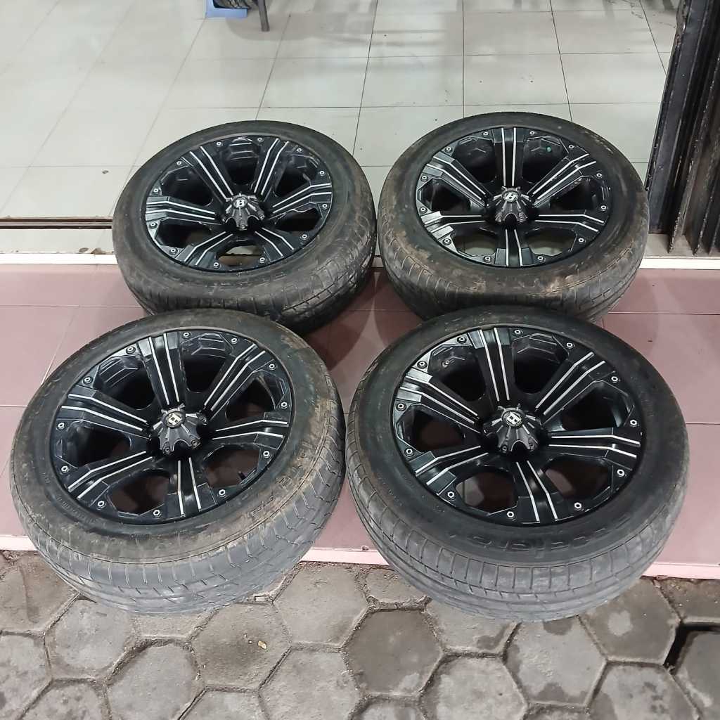 VELG MOBIL PAJERO BALISTIK RING 20 LEBAR 9 BAUT PCD 6X139,7 PLUS BAN ACCELERA IOTA 265 50 R20 PNP BU