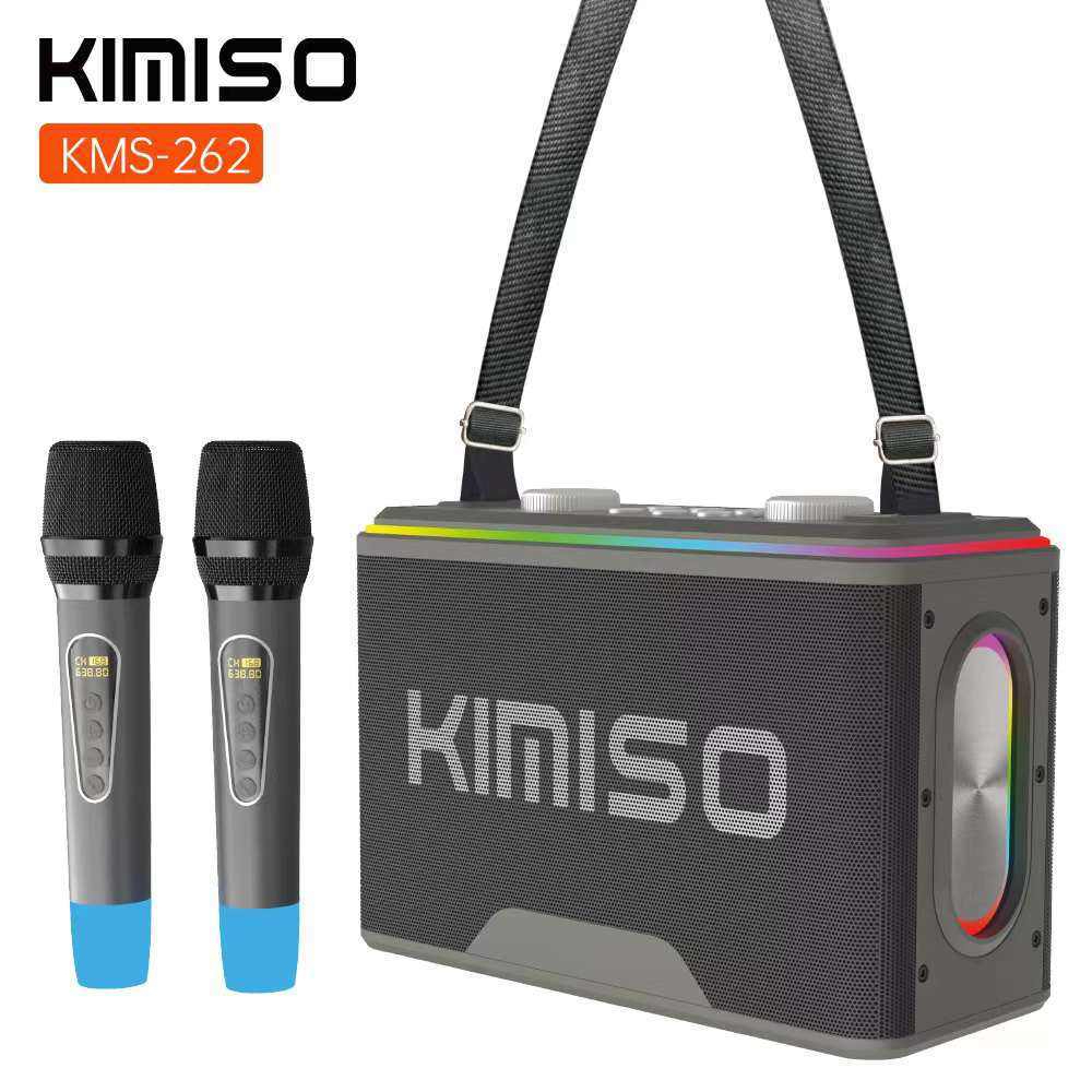 Speaker Kimiso Bluetooth KMS-262 + 2MIC Speaker Karaoke SuperBass KIMISO