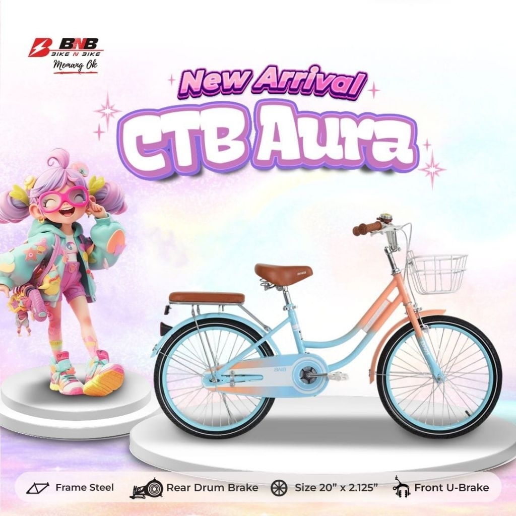 Sepeda Citybike Anak BNB 20 inch Aura