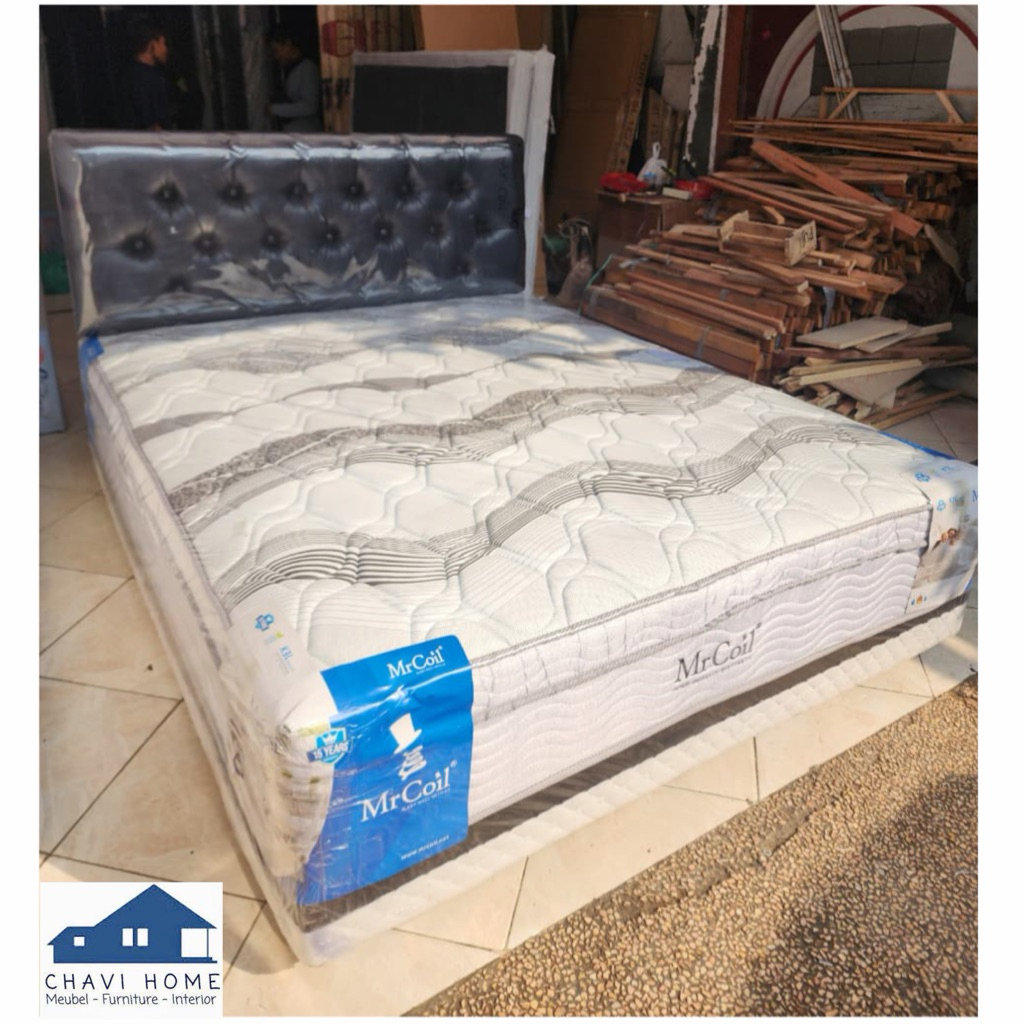 Set kasur springbed boxy bella super springbed lengkap sandaran garansi 10 tahun