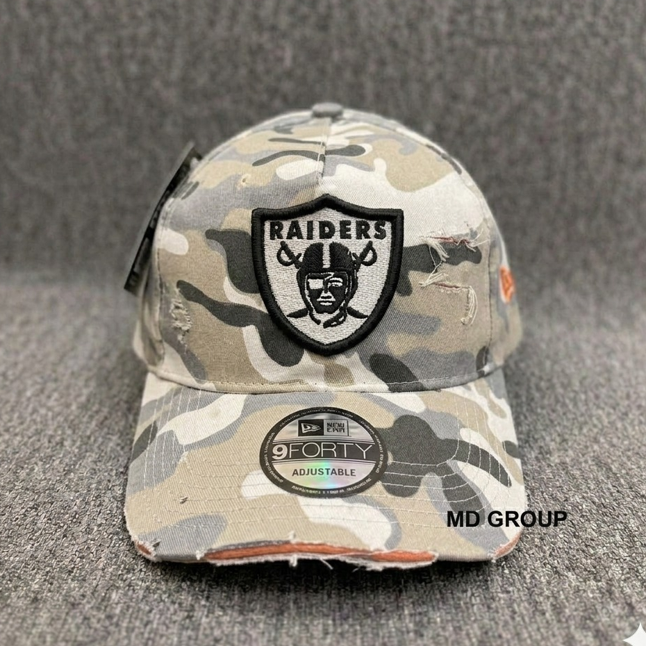 Topi Baseball RAIDERS Camo Loreng White Cotton Distro Premium High Quality Pria Wanita