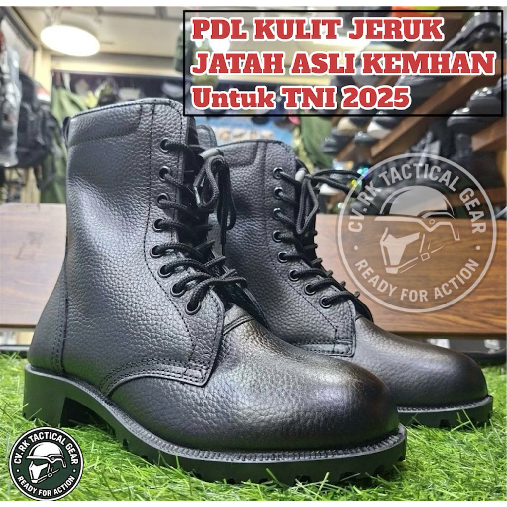 Sepatu Boots Kulit Jeruk Jatah Asli TNI KEMHAN 2025 / PDL Kulit jeruk Radial TNI AD AU AL Anti Slip,