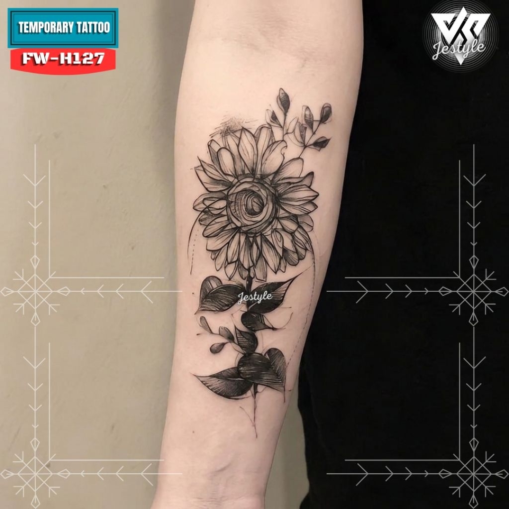 [FW-H127] Tato Temporer Temporary Tattoo Bunga matahari