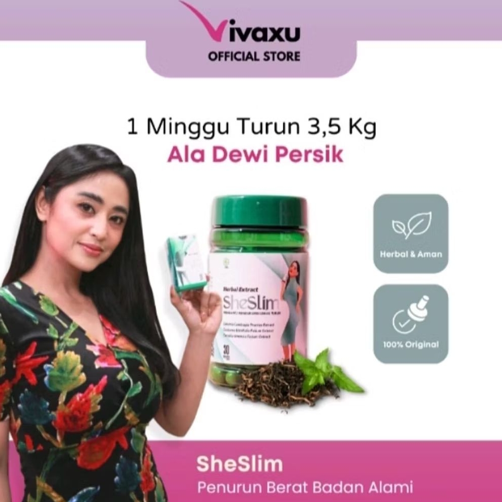 [Harga Diskon Spesial] Suplement Herbal Penurun Berat Badan SheSlim Original 100% Bpom