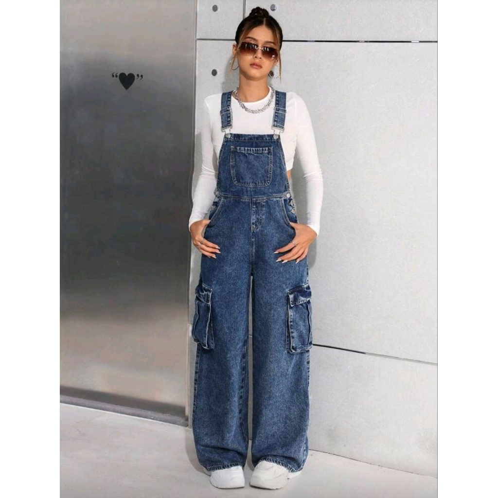 OVERALL JUMPSUIT JEANS BAJU KODOK REMAJA WANITA TRENDY // CELANA KODOK WANITA OVERALL JUMPSUIT JEANS