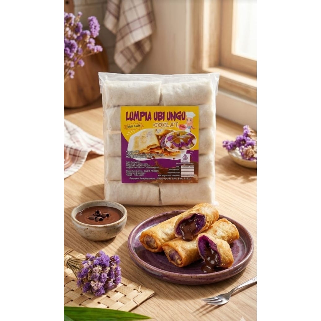 Lumpia Ubi Ungu Beku Frozen isi 10
