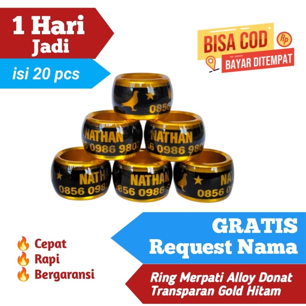 (20 pcs) Ring Merpati Gratis Request nama Sendiri