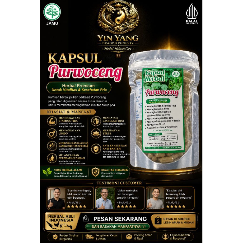 Kapsul Purwoceng  (Pimpinella pruatjan) Grade A