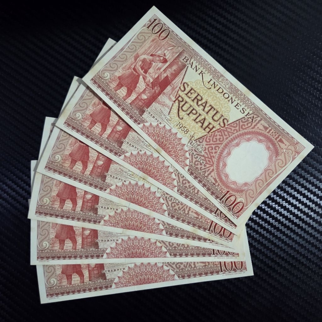 Uang Kuno 100 Rupiah Seri Pekerja 1958 Asli UNC – Koleksi Langka Indonesia