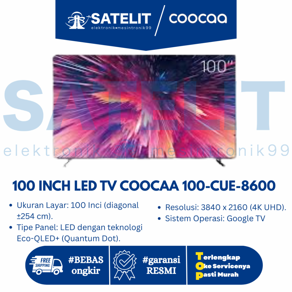 100 INCH LED TV COOCAA 100-CUE-8600