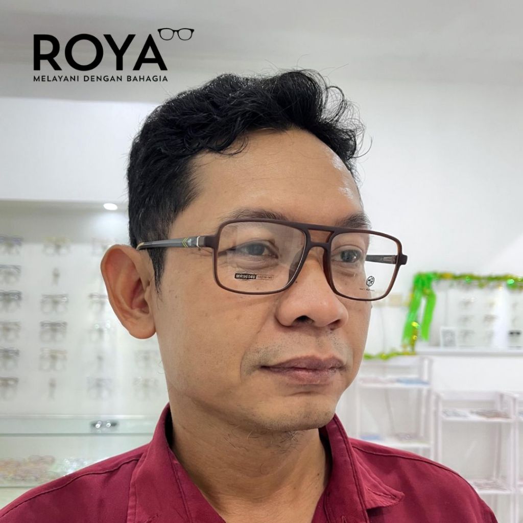 ROYA - FRAME KOTAK SPORTY AVIATOR MATT RAPHAEL 96040 PREMIUM ACETATE KOKOH KACAMATA COWO ANTIRADIASI
