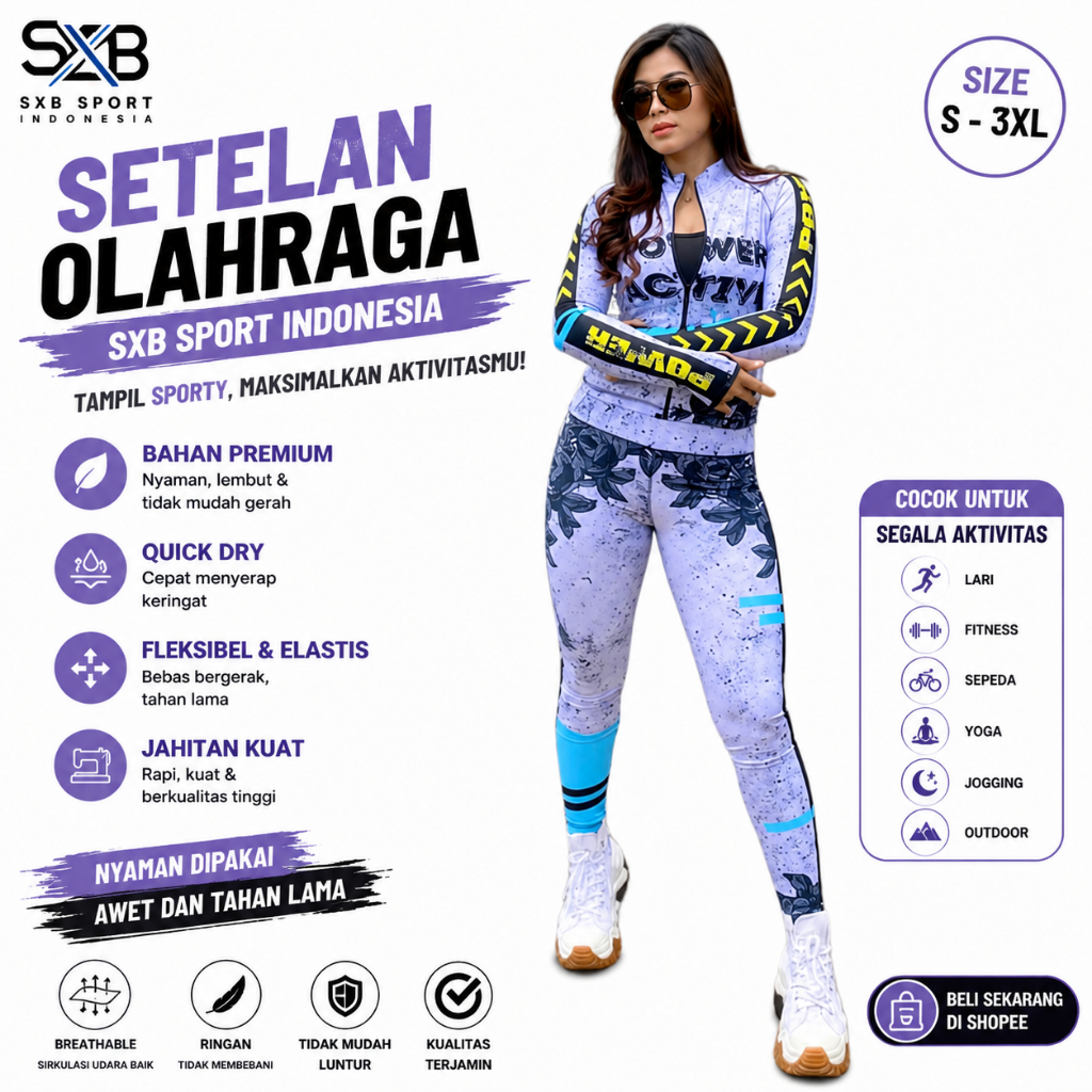 STELAN SENAM SXB POWER ACTIVE ONE // SXB SPORT INDONESIA // STELAN SENAM // STELAN OLAHRAGA // SXB O