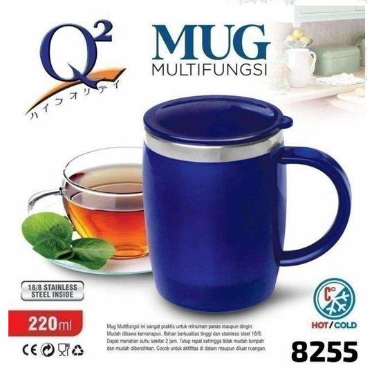 Mug Stainless Panas Dingin Q2-8255 / Cangkir Stainless / Mug Cangikir Kopi Teh Es - Gelas Mug Vacuum