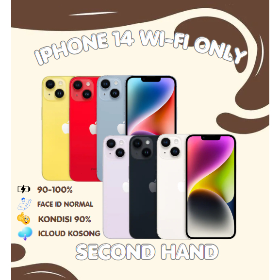 iphone 14 128GB 256GB SECOND INTER Original FULLSET WIFI ONLY GARANSI INTERNASIONAL