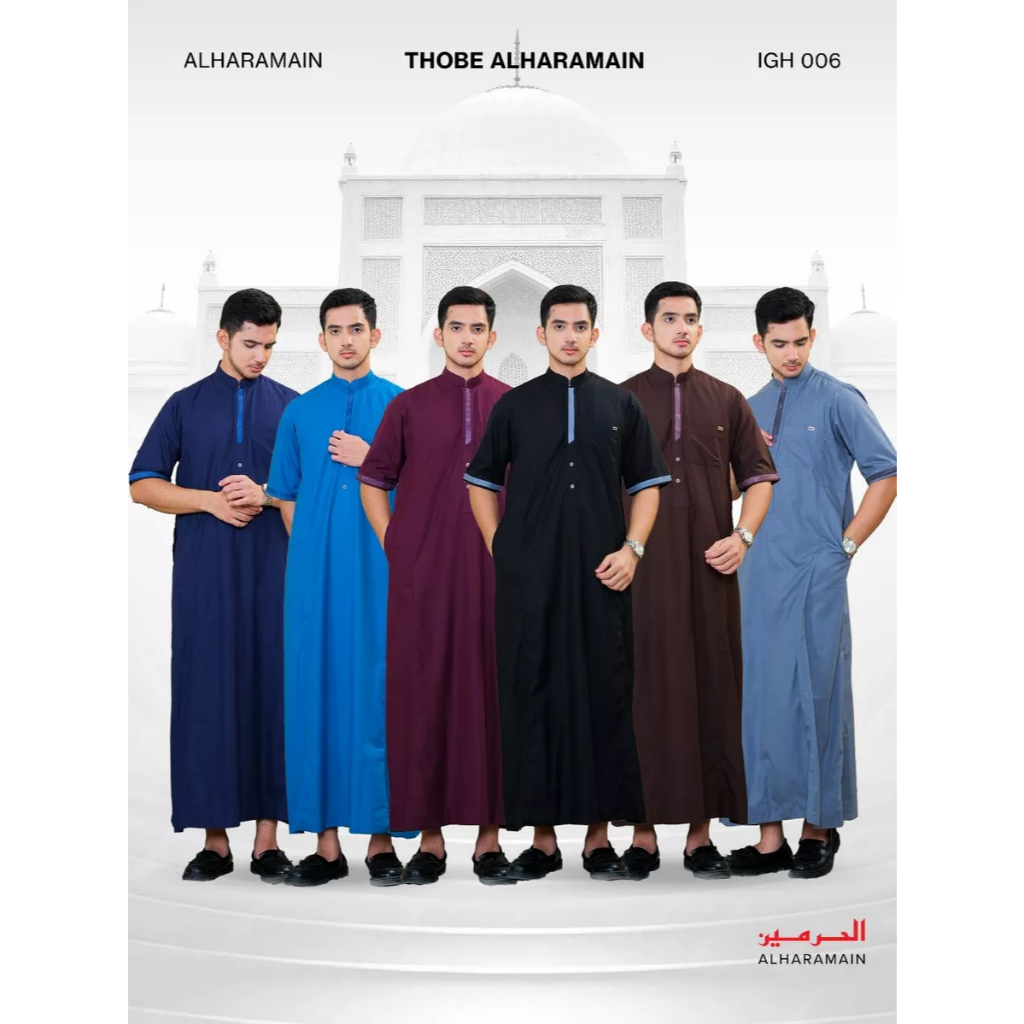 Jubah Al Haramain Lengan Pendek Premium Katun Poly Premium