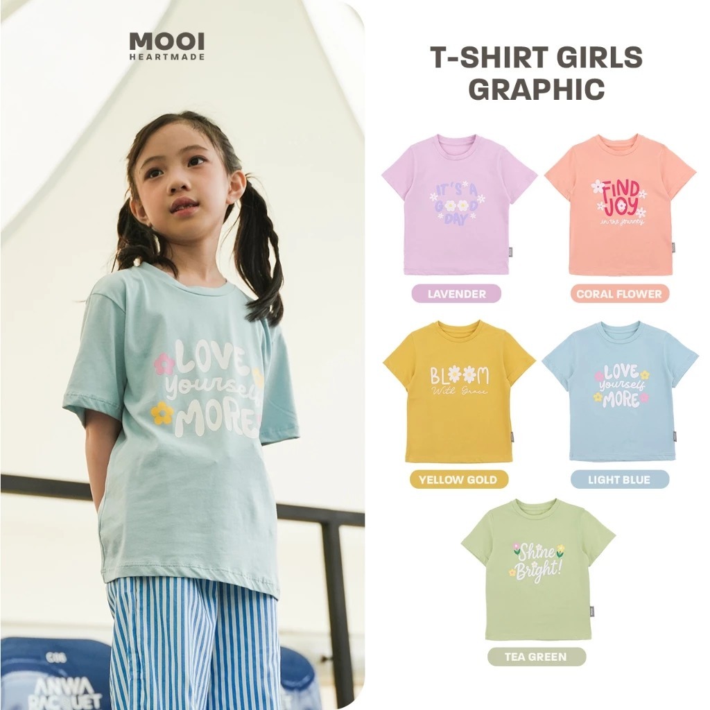 Mooi Kaos Anak Perempuan T-shirt Girls Graphic - Atasan Anak Perempuan