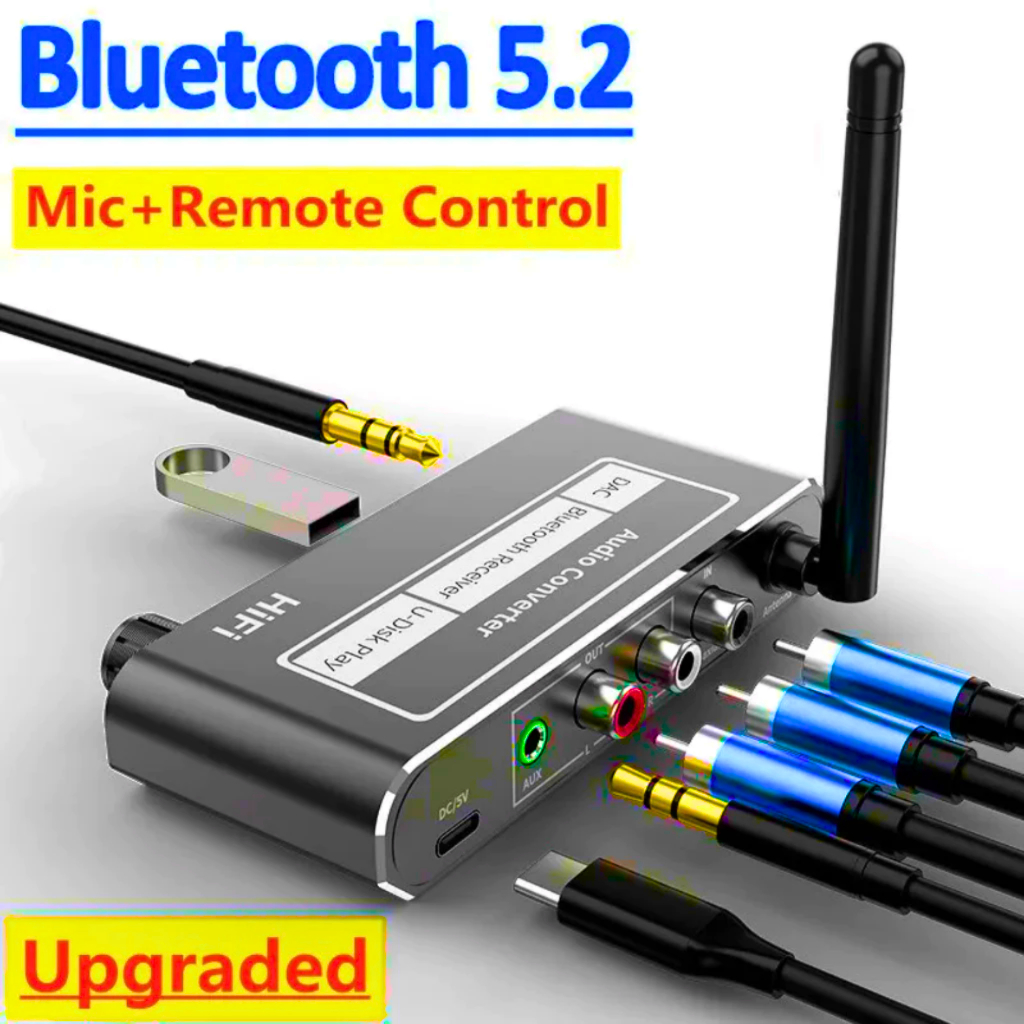 GO VKTECH DAC Audio Bluetooth Receiver HiFi Converter Digital to Analog musik karaoke receiver