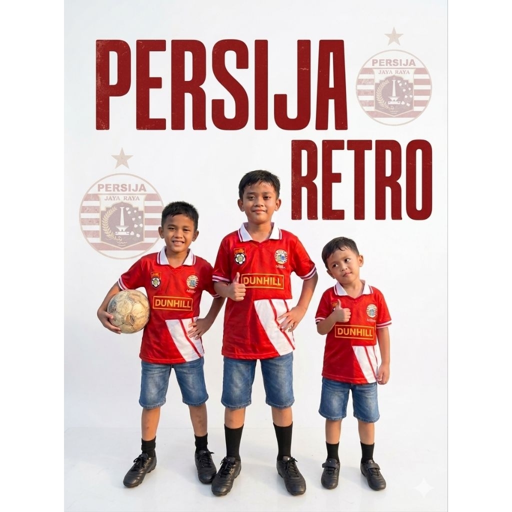 Jersey Persija ANAK 2-10 tahun RETRO PERSIJA DUNHIL 1994