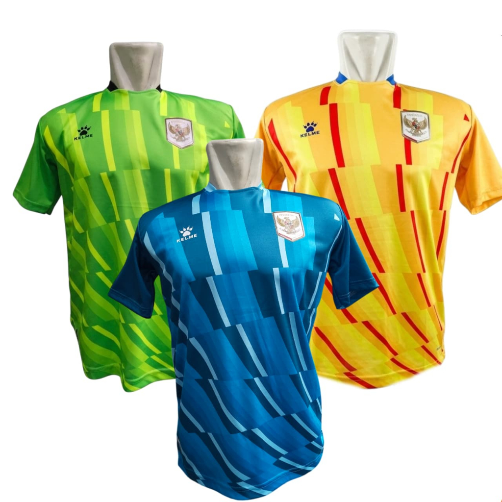 PREMIUM BAJU JERSEY BOLA TIMNAS INDONESIA GK GOALKEEPER KIPER KELME HIJAU KUNING BIRU 2026 2027 GRAD