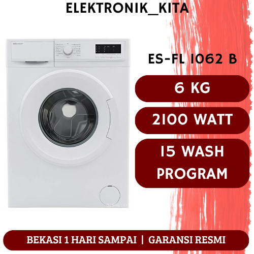 SHARP MESIN CUCI FRONT LOADING 6 KG ESFL1062B ES-FL1062B ES FL 1062 B QUICK WASH GARANSI RESMI