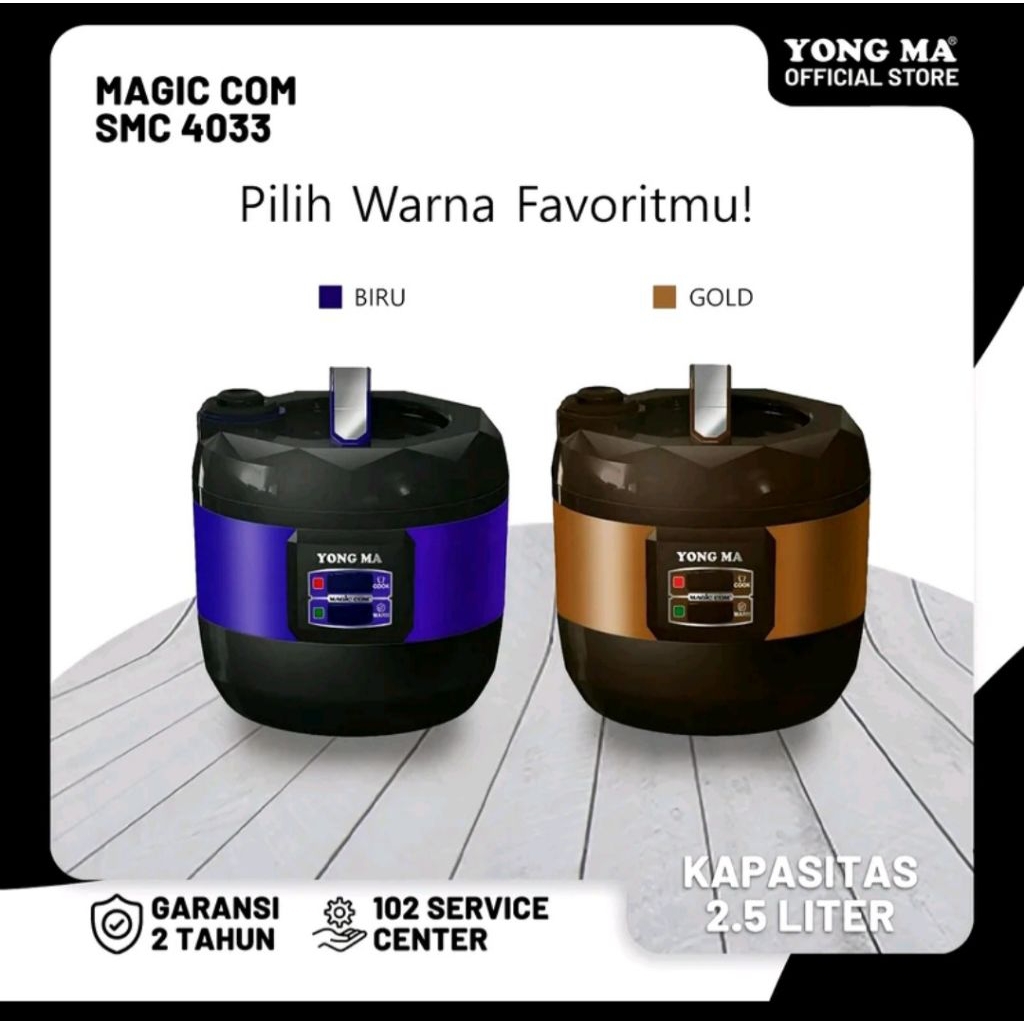 MAGIC COM YONGMA SMC4033 BIGSIZE 2,5LITER/YONGMA SMC4033 RICE COOKER KAPASITAS 14 ORANG