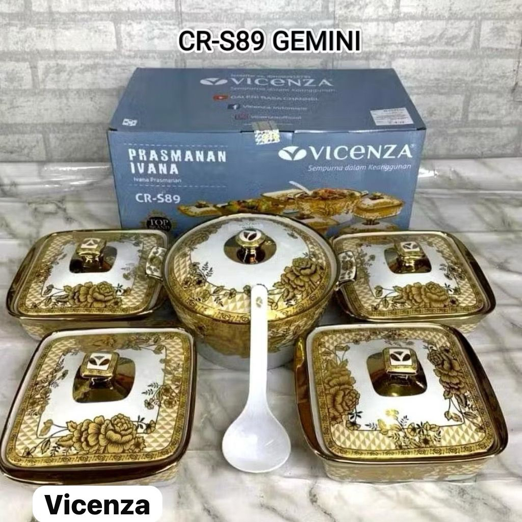 prasmanan/prancisan/wadah saji set keramik 5pcs vicenza S89