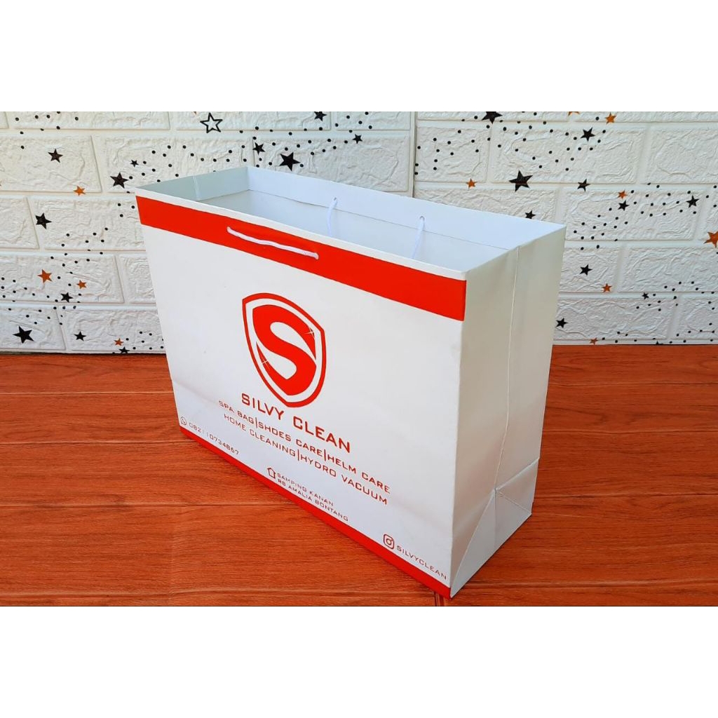 Custom Paper Bag , Paperbag Box Sepatu , Paperbag Sepatu , Tas Dus Sepatu Cetak Logo 2 Sisi