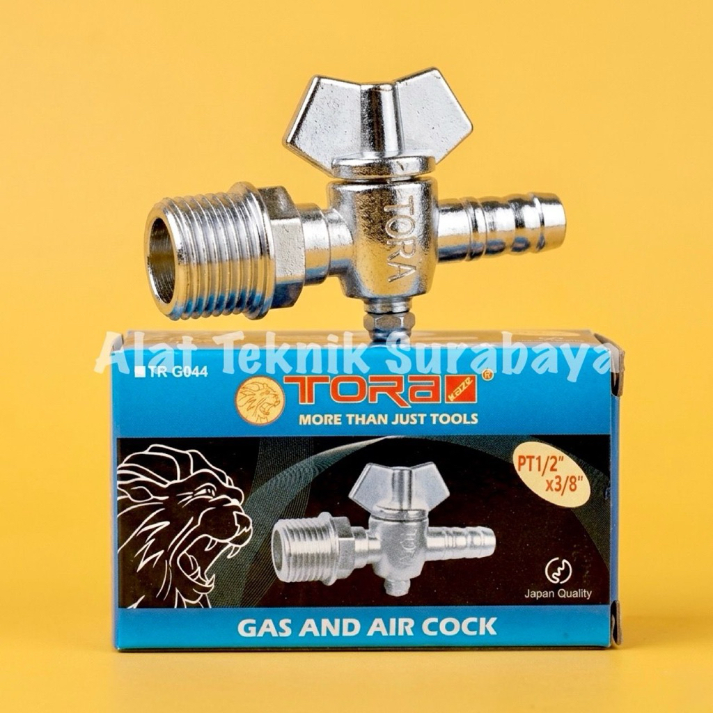 KRAN GAS & ANGIN / STOP KERAN GAS & AIR COCK TORA 1/2"  INCH X PT 3/8