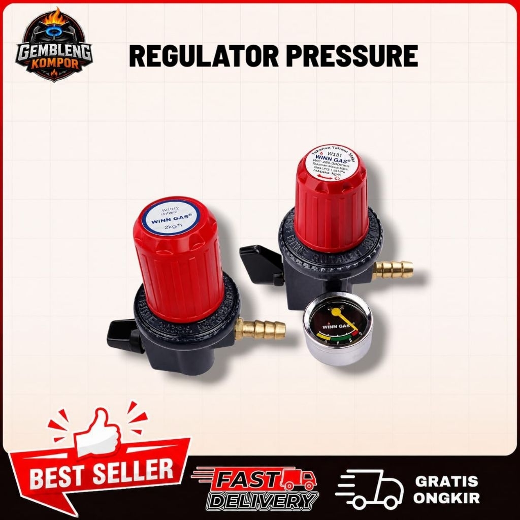 Regulator WINN GAS PRESURE Marbeli regulator WINN GAS (rekondisi)tekanan Tinggi dengan Tachometer Or