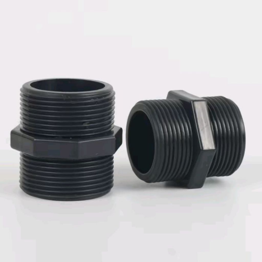 Double Nipple PVC 2 inch Nipple Drat Luar PVC 2" Dobel Nipel PVC 2 inch Nipel Drat Luar Pipa PVC Abu