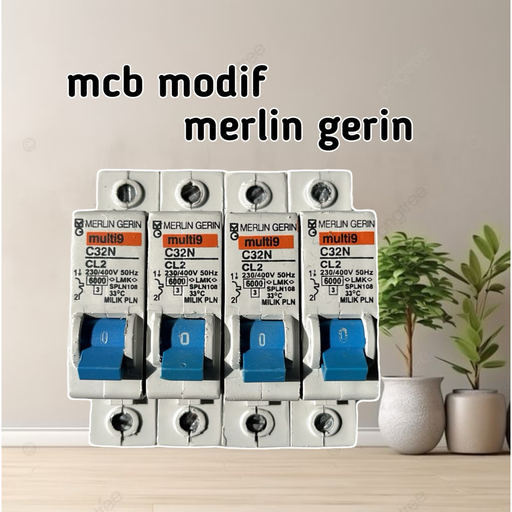 mcb modif merlin gerin pln 1 phase original anti jeglek siap pakai dijamin normal