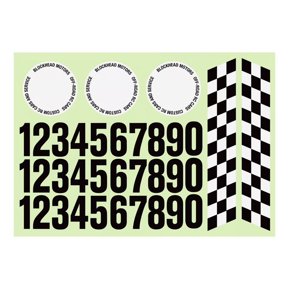 BLOCKHEAD MOTORS BIB DECAL SHEET