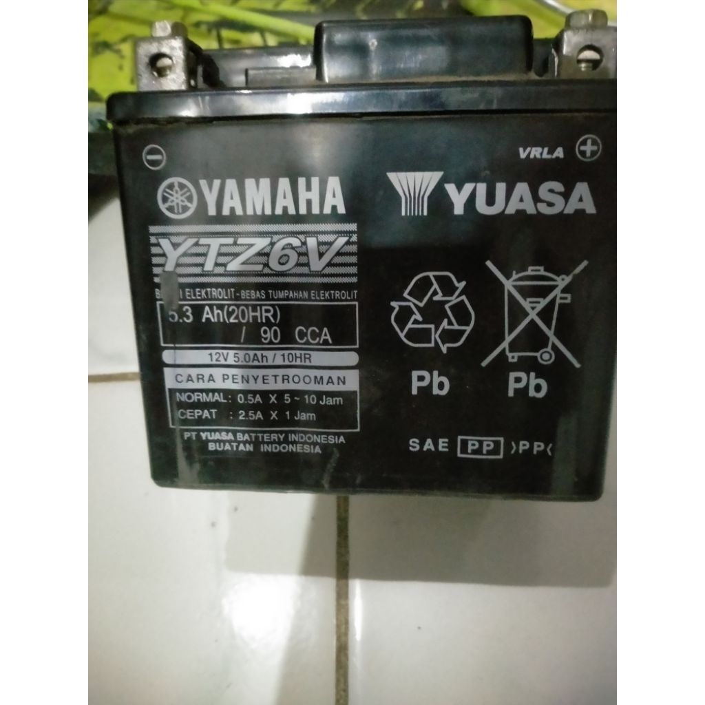 Aki Kering Yuasa YTZ6V bekas(tidak bisa dicharger)