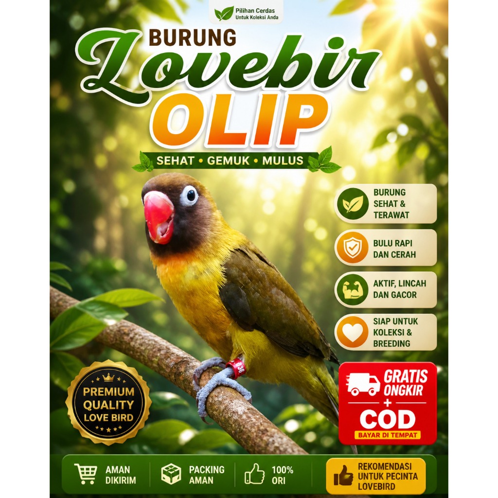 LOVEBIRD OLIVE burung love bird olip