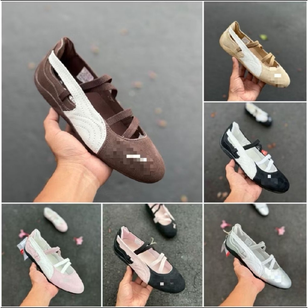 Sepatu Wanita  spe*dc4t Bal3t x rose black pink