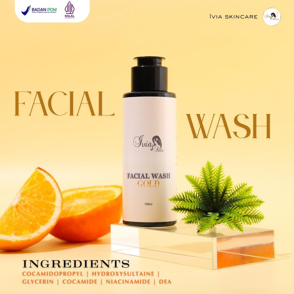 FACIAL WASH IVIA GOLD / SABUN IVIA SKINCARE ORI 100%