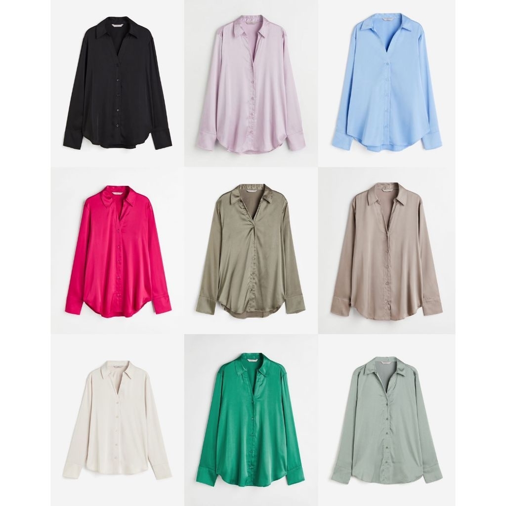 HnM blouse satin v neck NEW